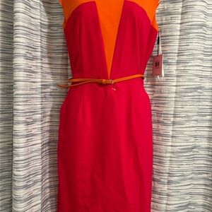 Colorblock Orange and Pink Dress